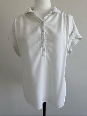 Mod Ref White Short-Sleeve Button Front Casual Shirt